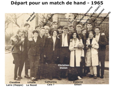 Départ pour un match de hand 1965 - G. Souverain